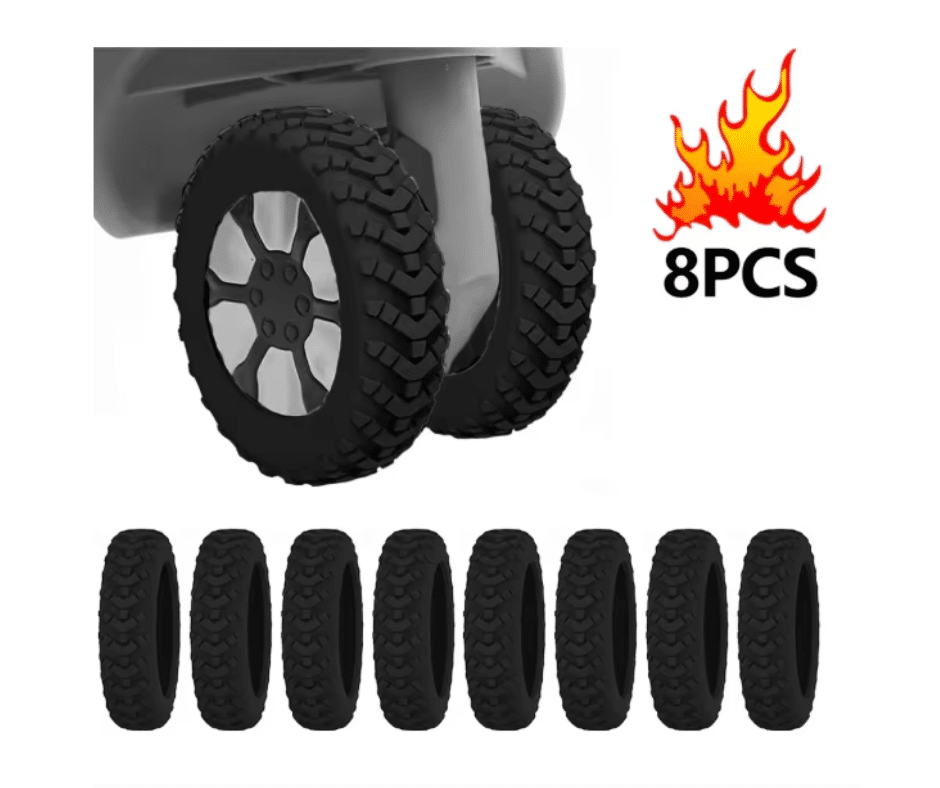 8PCS Silicone Luggage Wheel Protector Covers