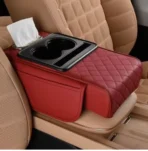 Car Armrest Storage Box-Red Maroon