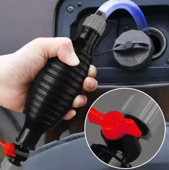 Portable Manual Fuel Pump Transfer Hand Pump with 7 Feet Rubber Pipe
