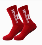 1 Pair Non Slip Breathable Football Socks Half Muja-Red (২পিচ)