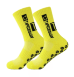 1 Pair Non Slip Breathable Football Socks Half Muja-Yellow (২পিচ)