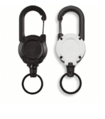 2pcs Retractable Keychain with Carabiner–Heavy Duty Steel Wire Rope Pull Reel for Outdoor, Work, Tools & ID Cards