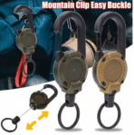 2pcs Retractable Keychain with Carabiner–Heavy Duty Steel Wire Rope Pull Reel for Outdoor, Work, Tools & ID Cards - Image 2