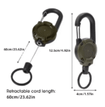 2pcs Retractable Keychain with Carabiner–Heavy Duty Steel Wire Rope Pull Reel for Outdoor, Work, Tools & ID Cards - Image 4