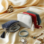 6-Layer Jewellery Storage Bag, Velvet Jewellery Pouch Bag - Image 3