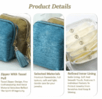 6-Layer Jewellery Storage Bag, Velvet Jewellery Pouch Bag - Image 5