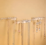 Wall Mounted Jewelry Organizer – 3 Pack Necklace Holder with 8 Hooks