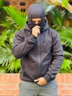 High Quality Face Cover Hoodie Zip up Street Heavyweight Blank Casual Men's Hoodie With Face Covering-Ninja Hoodie - Image 6