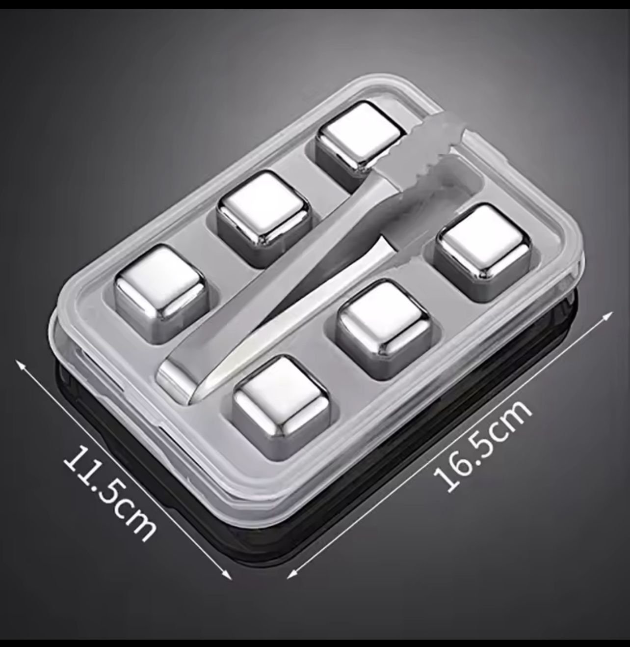 Stainless Steel Ice Cubes Set – 6pcs Pack