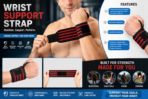 2pcs of Wrist Guards – Anti-Sprain Gym Wrist Support with Velcro