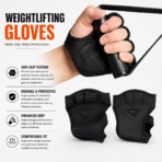2Pcs Silicone Four-Finger Workout Gloves – Weight Training & Lifting Gym Gloves for Men and Women