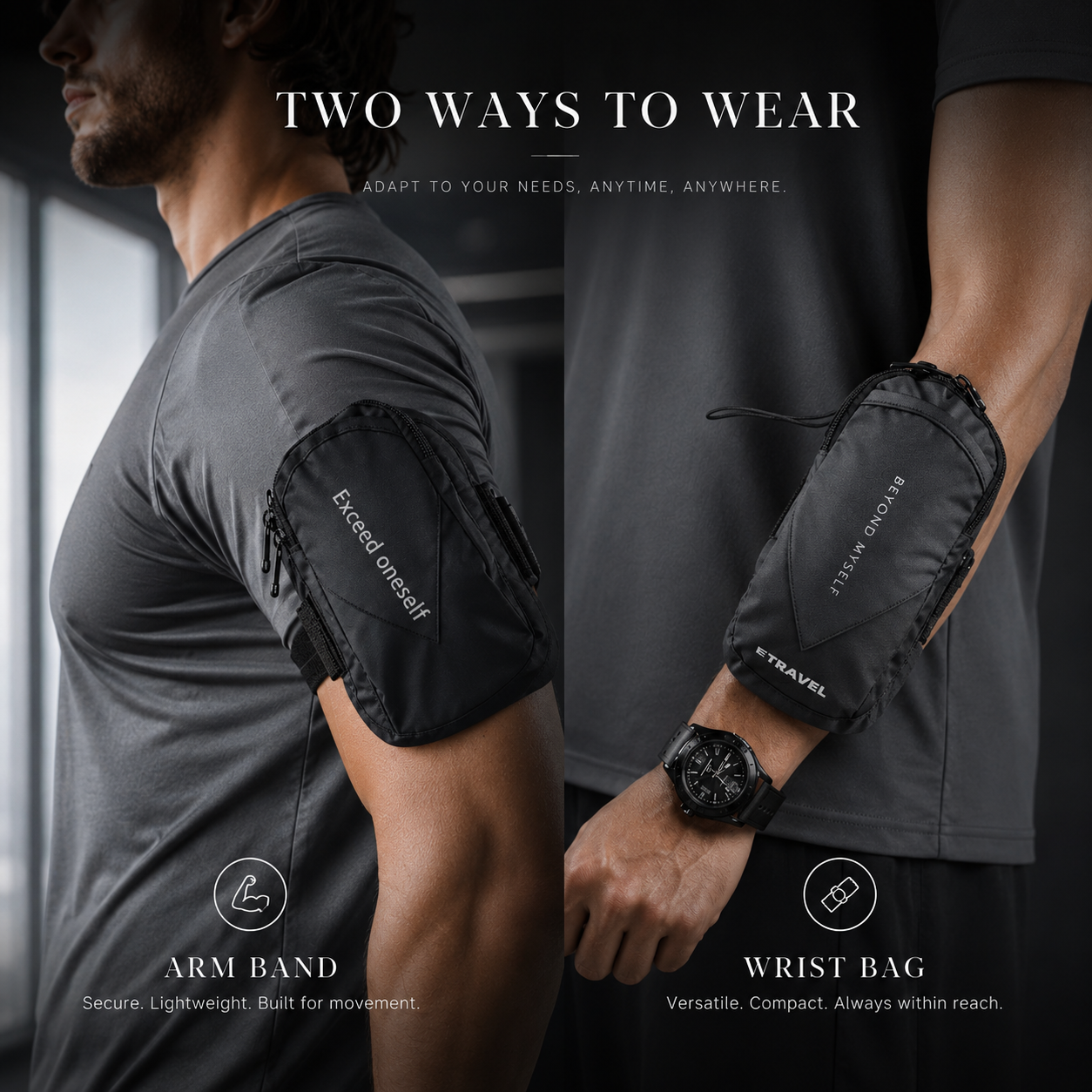 Outdoor Running Sports Waterproof Phone Arm Bag Case Cover Holder For Jogging
