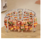 Stainless Steel Air Fryer Skewer Rack–24 Stick BBQ Grill Set for Kitchen & Outdoor Use - Image 5