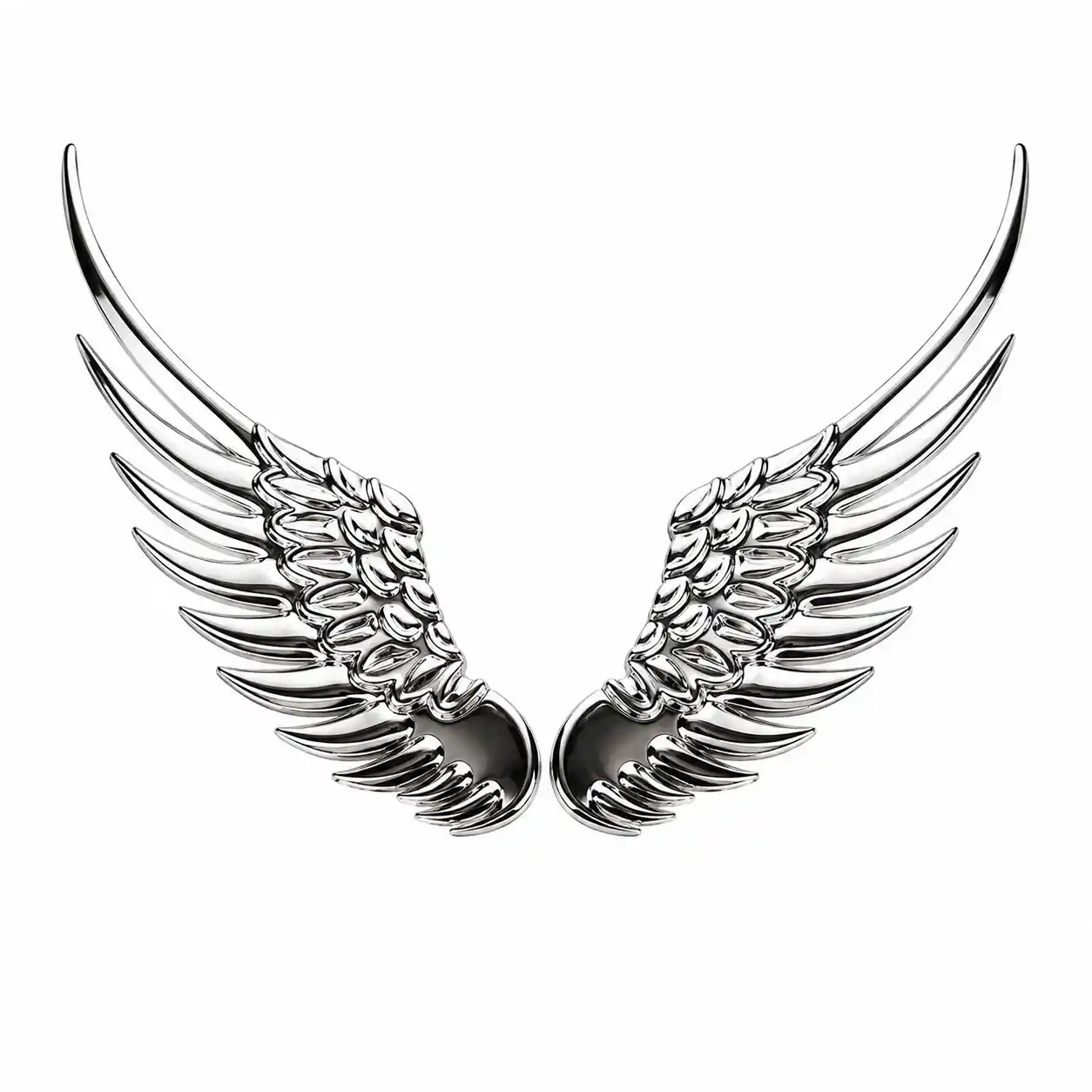 Wings Metal Emblem 1 pair with glu sticker