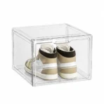 Stackable Shoe Organizer Box with Magnetic Door