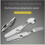 4-in-1 Folding Camping Utensil Set with Spoon, Fork & Knife