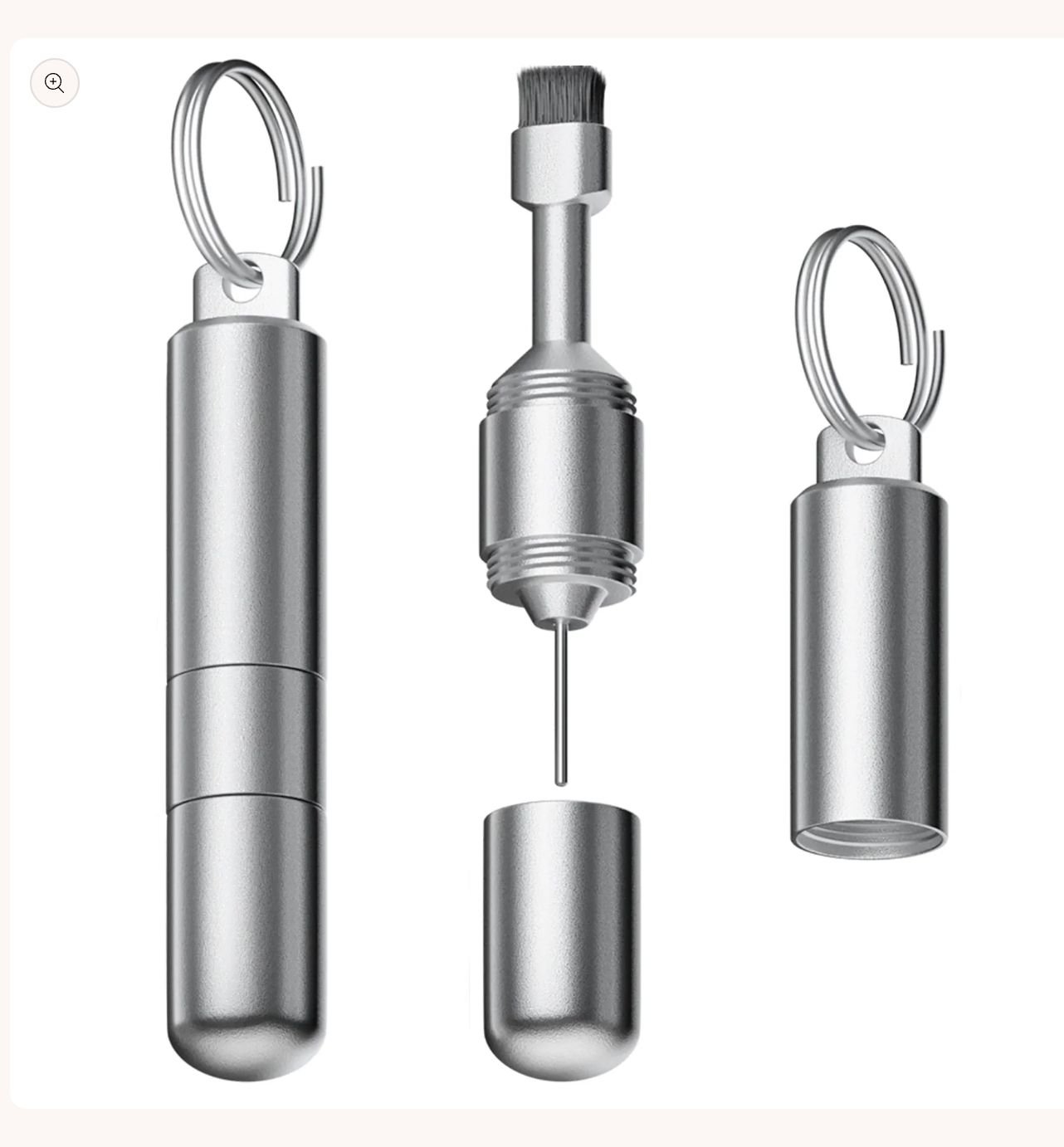 2-in-1 SIM Card Ejector Tool & Cleaning Brush Keychain