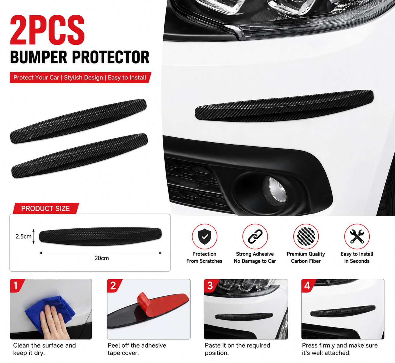 Car Bumper Corner Protector Guard(4pcs) (Copy)