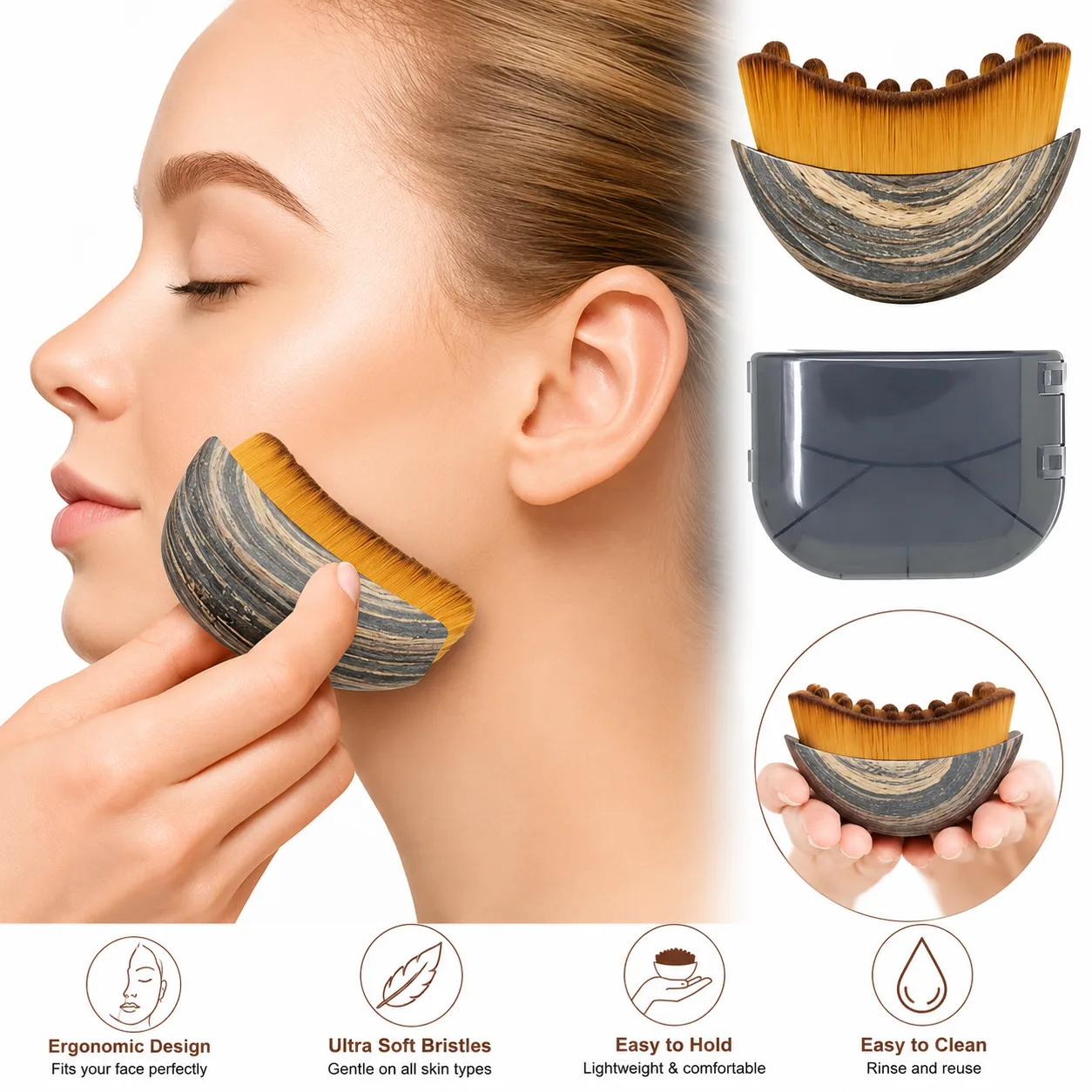 Lymphatic Contour Massage Brush – Face & Body