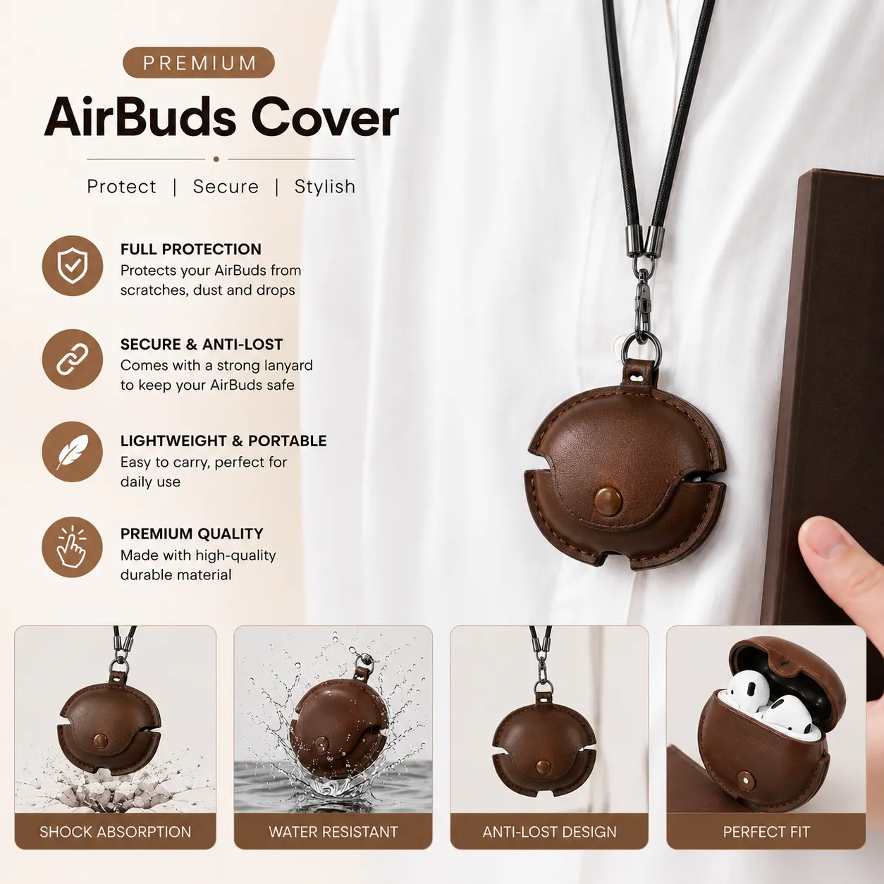 Leather Case for AirBuds Pro3/pro4