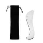 Large S-Shaped Gua Sha Fascial Knife with Black Cloth Bag - Image 2