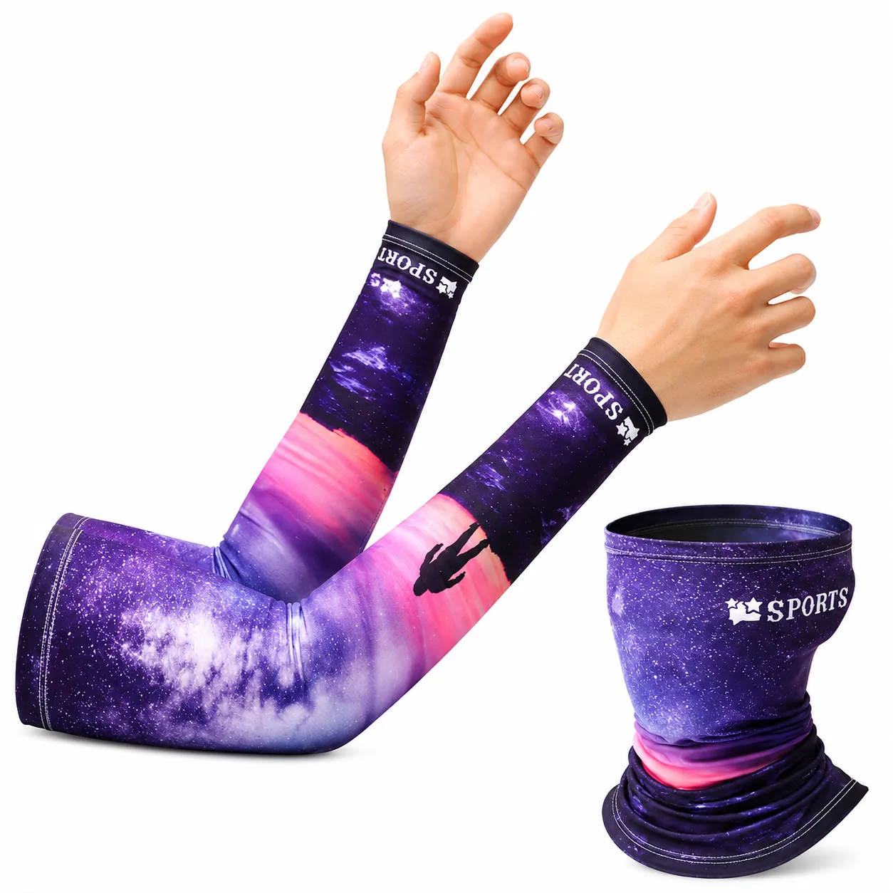 Sports Sun Sleeves +Bandana-Starry Sky